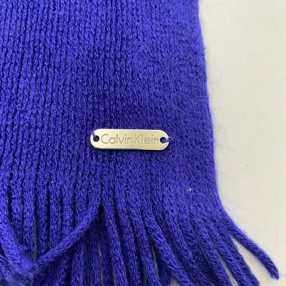 Calvin Klein Women's Blue Scarf  Acrylic‎ One Size Casual  Unisex Pre Owned